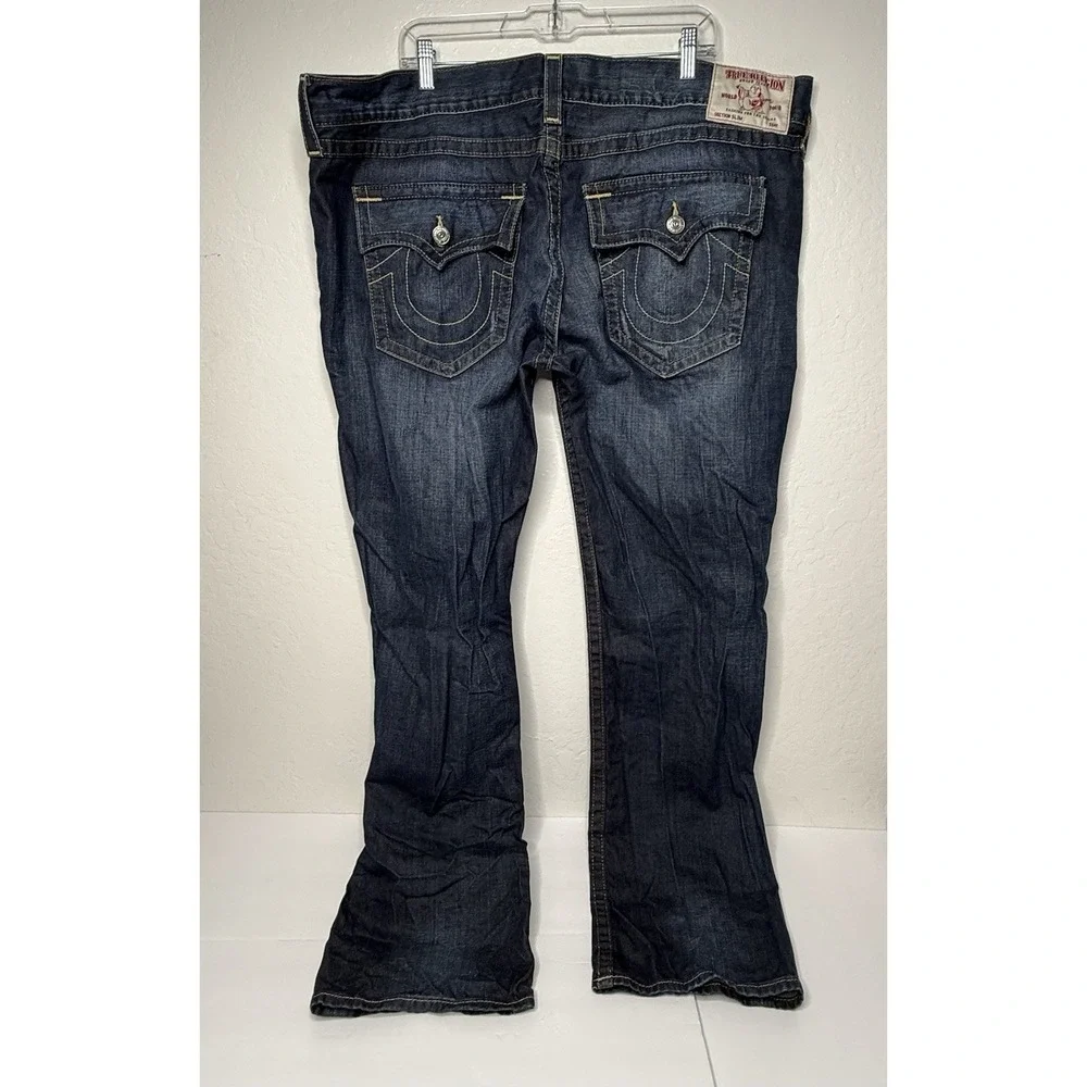 True Religion Jeans Mens Size 44x34 Geno SN Flap Slim‎ Blue Big & Tall Designer